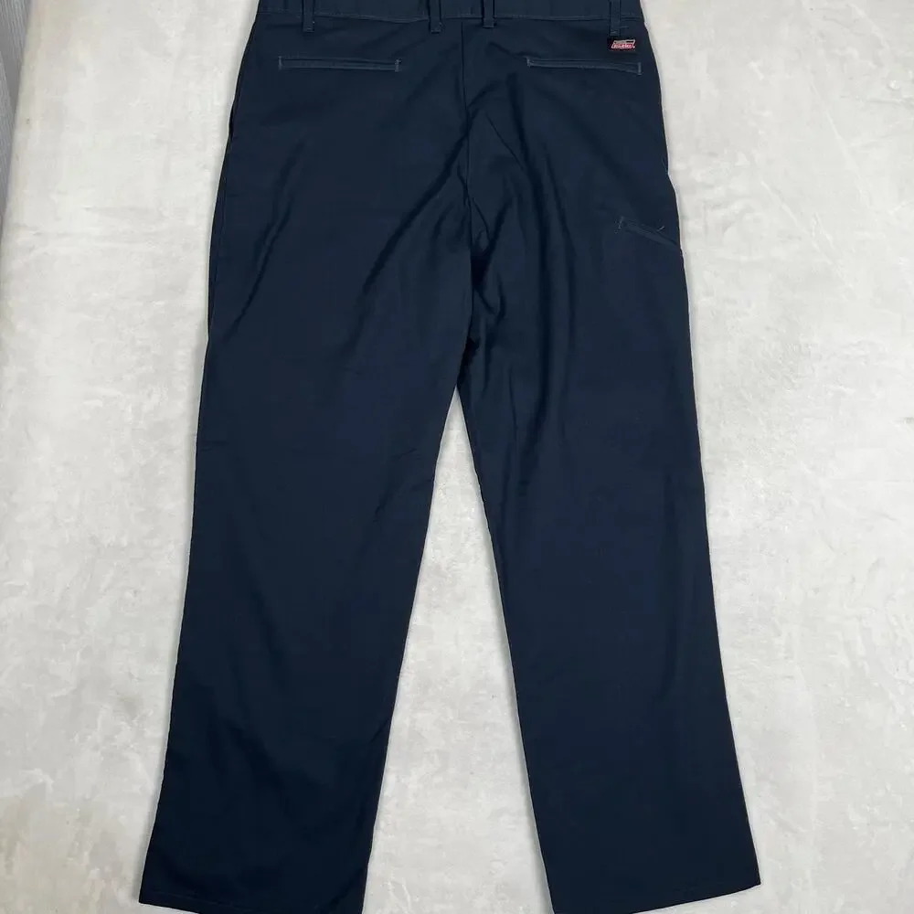 Dickies Pants Mens 38x32 Blue Regular Fit Chino Twill Workwear Flat Front